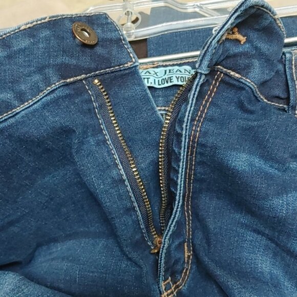 WAX JEAN dark wash blue destroyed skinny stretchy jeans size 13 - Picture 15 of 15